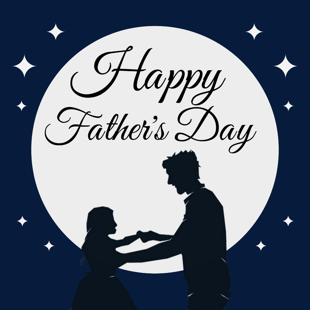 Cartel creativo del día del padre Publico de Instagram Silueta de luz de luna