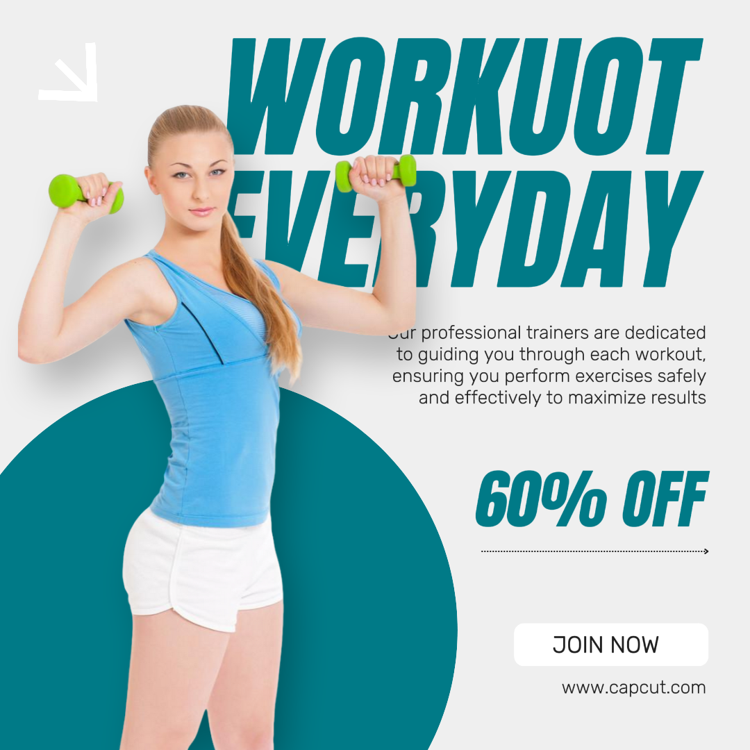 Workout and Fitness Marketing Poster Gym Promotion Instgram Post