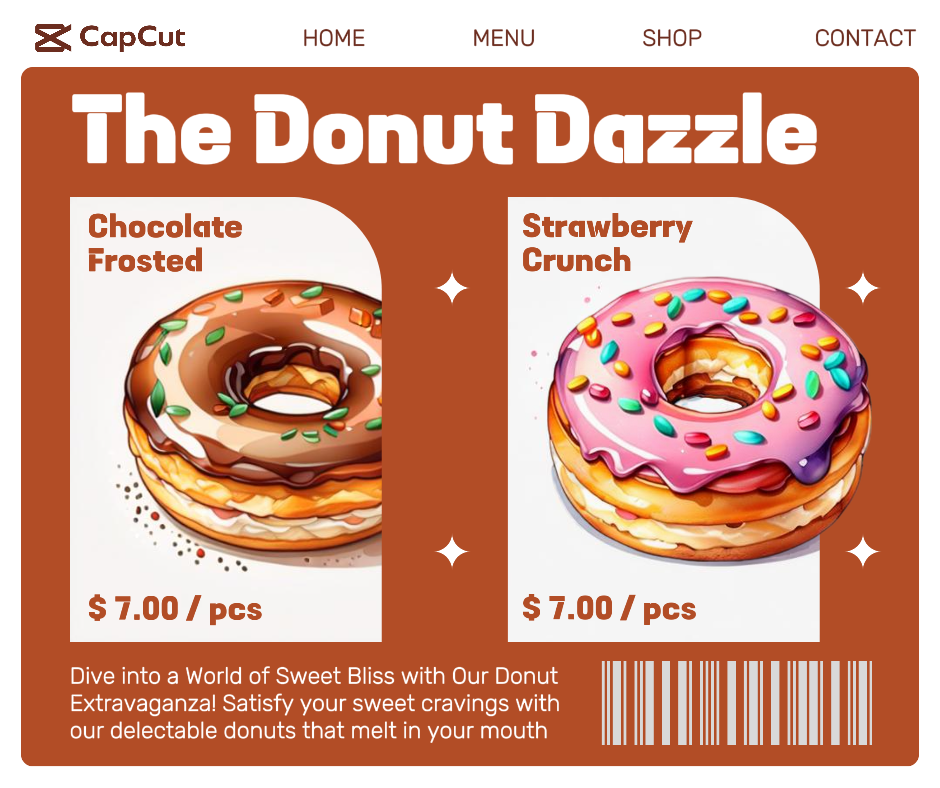 Tampilan Donat Makanan dan Minuman Posting Facebook