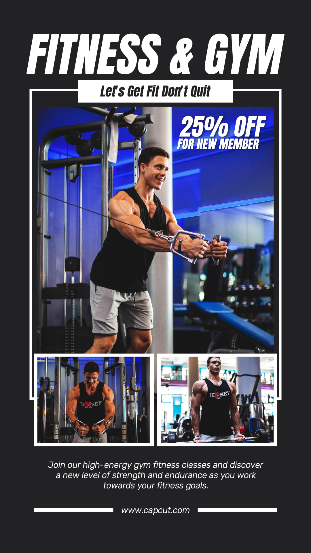 Entrenamiento y fitness - Promoción de marketing Fitness y gimnasio Historia de Instagram