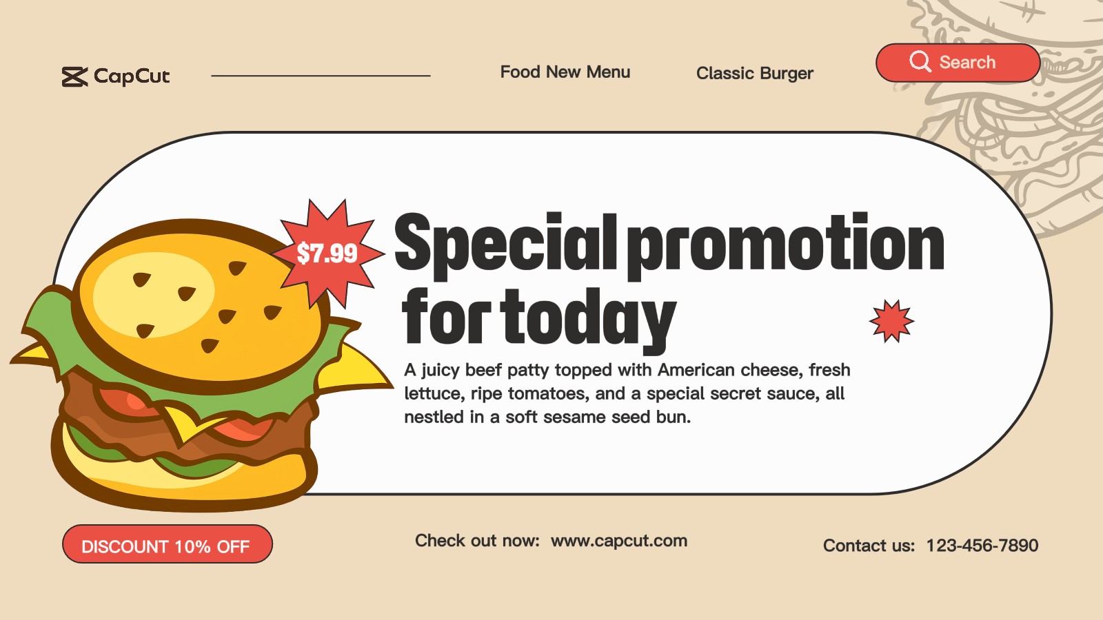 Comida Nuevo Menú Publicación de Twitter