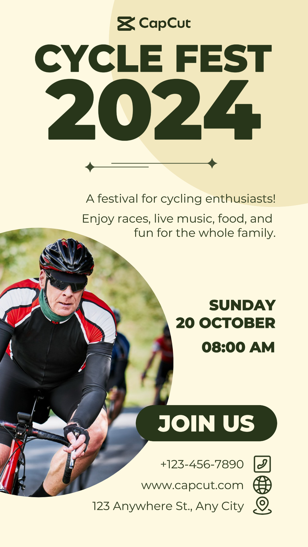 Sports and Match Marketing Poster Cycling Tiktok Cycle Fest