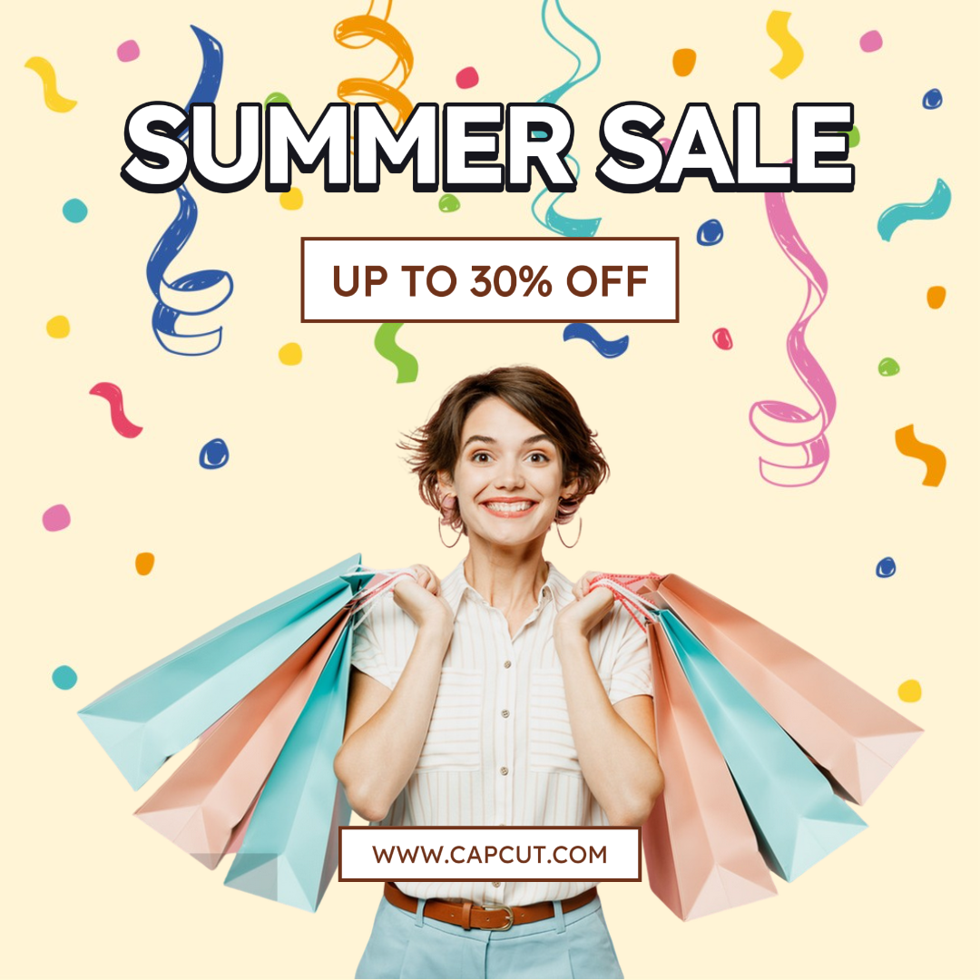 Ropa - Cartel de marketing Venta de verano Publicación de Instagram