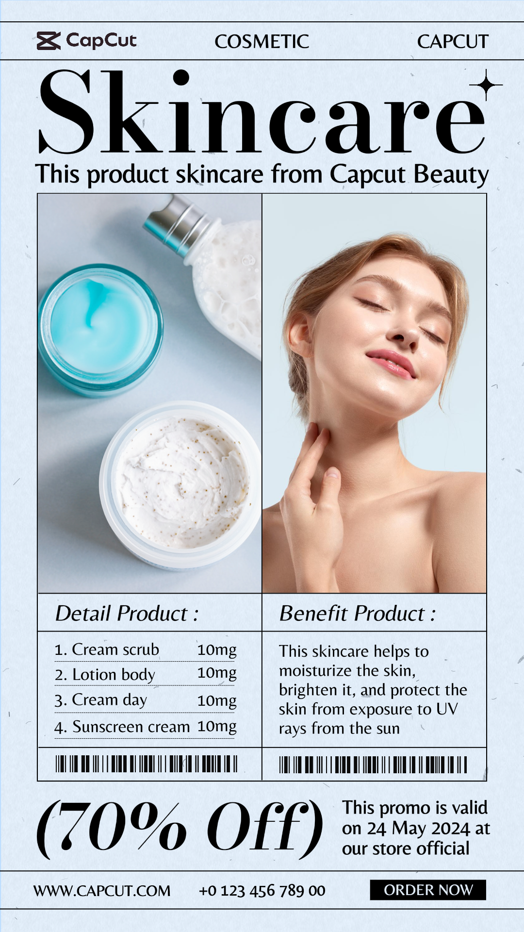 Perawatan Kecantikan - Poster Pemasaran Perawatan Kulit Instagram Story Soft Blue White Minimalist