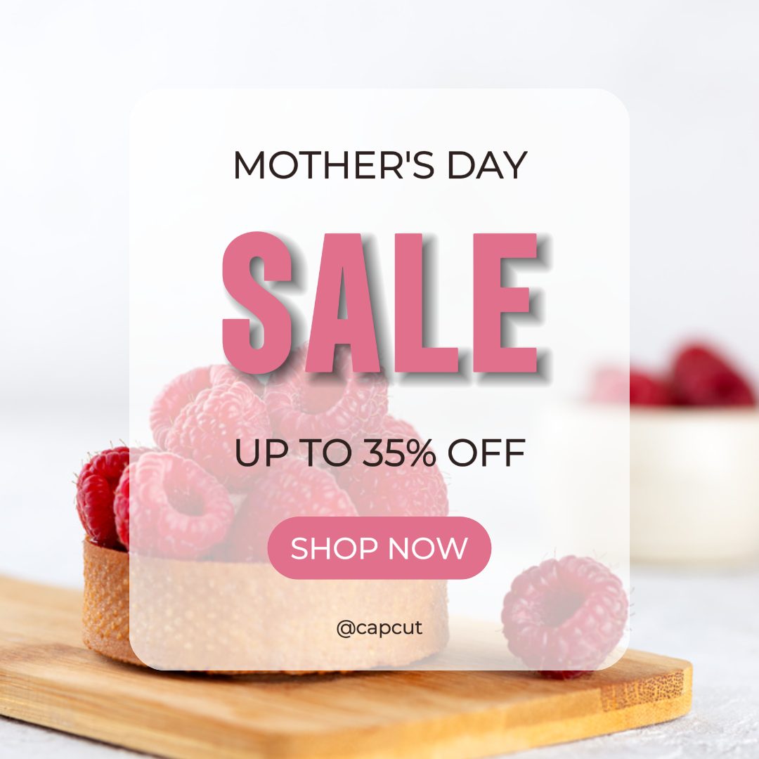 Mother's Day - Marketing Poster Food Instagram Post Red Cake