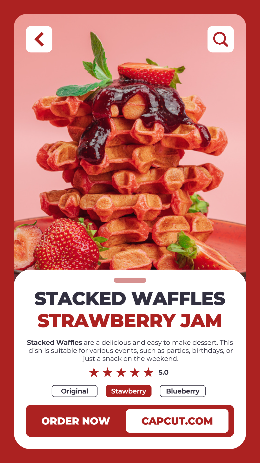  Strawberry Waffles Food Promotion instagram story
