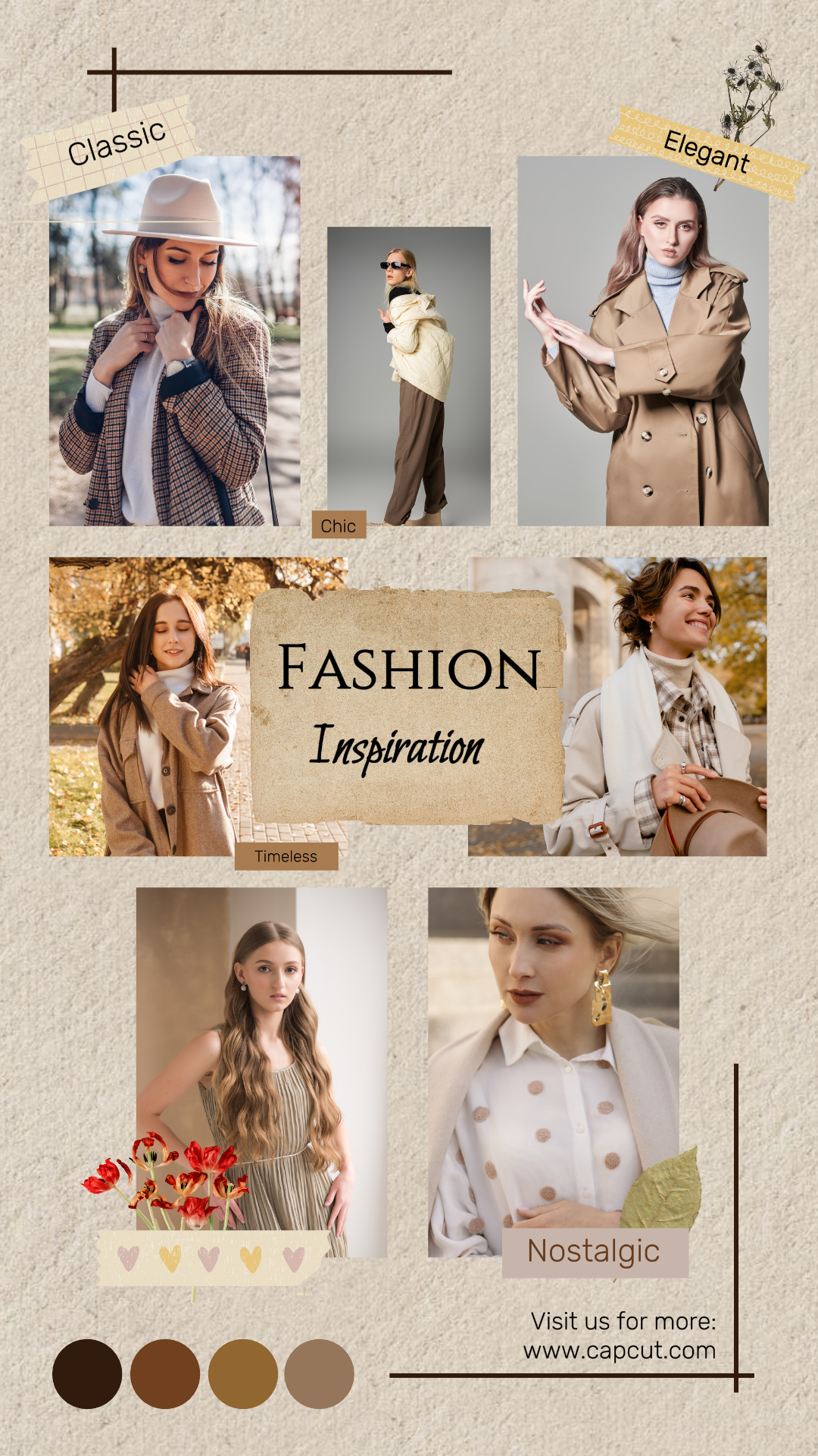 Kolase Minimalis - Poster Pemasaran Instagram Story Fashion Inspiration Beige