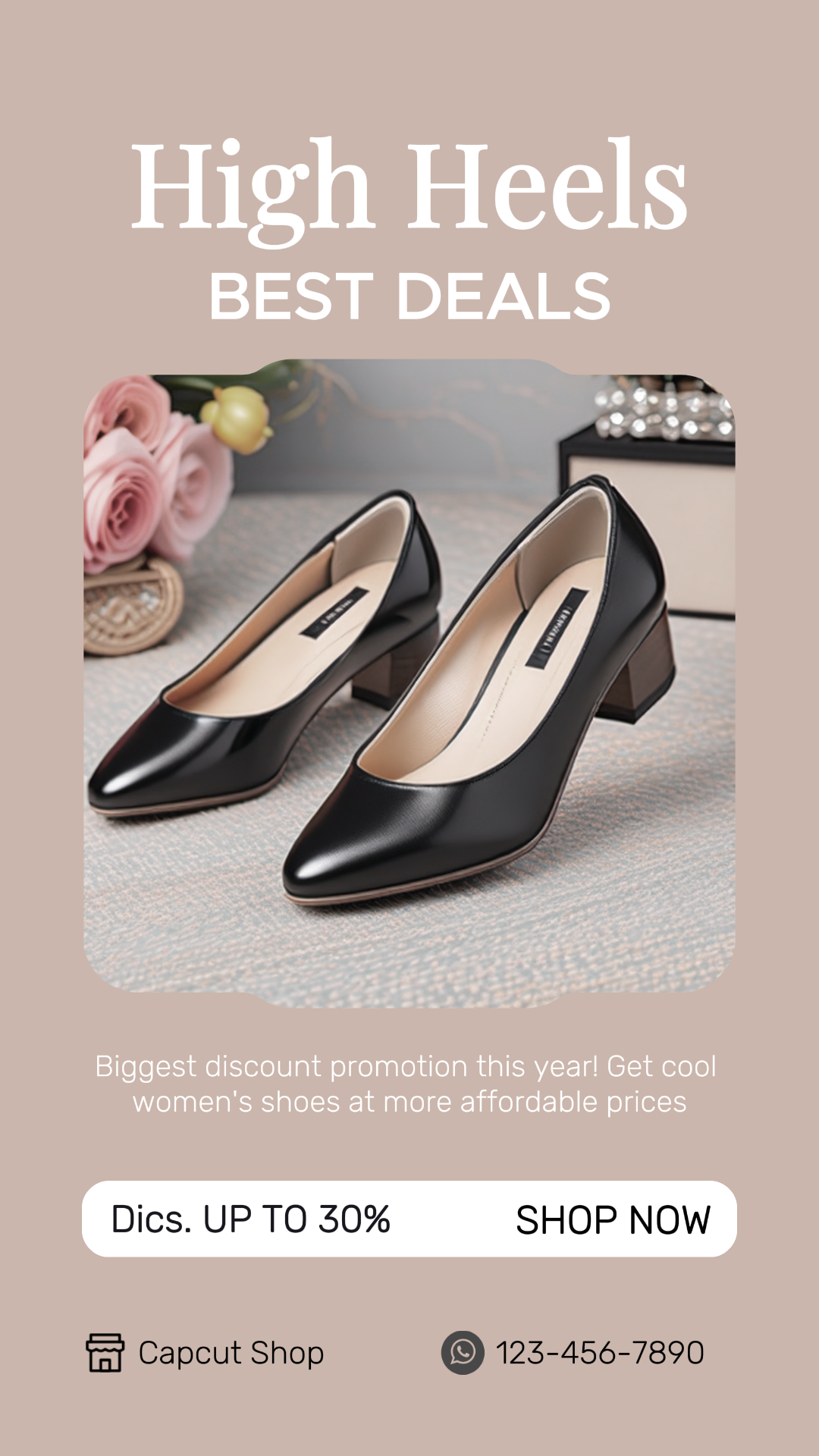 Minimalist Collage Marketing Poster High Heels Instagram Story