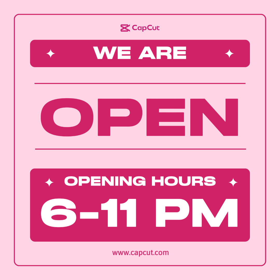 Business and Office Creative Poster Instagram Post We are Open Pink