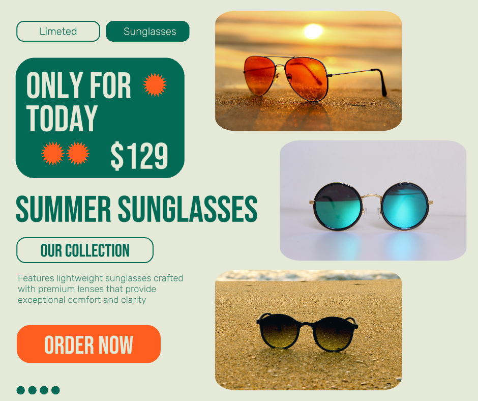 주얼리 & 액세서리 여름 선글라스 베이지 