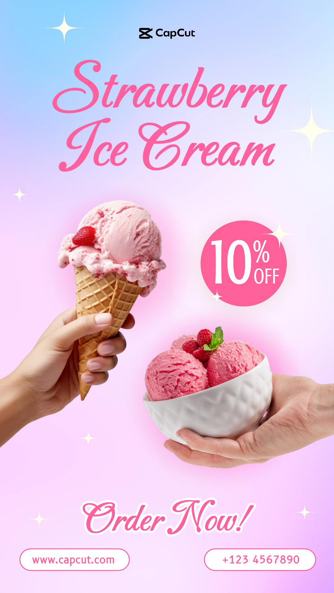 Strawberry Ice Cream Promotion Instagram Story