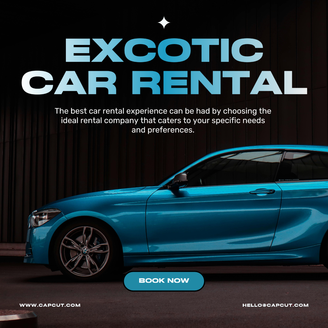 Poster Pemasaran Mobil Promosi Penyewaan Mobil Eksotis Instagram Post Gaya Halus