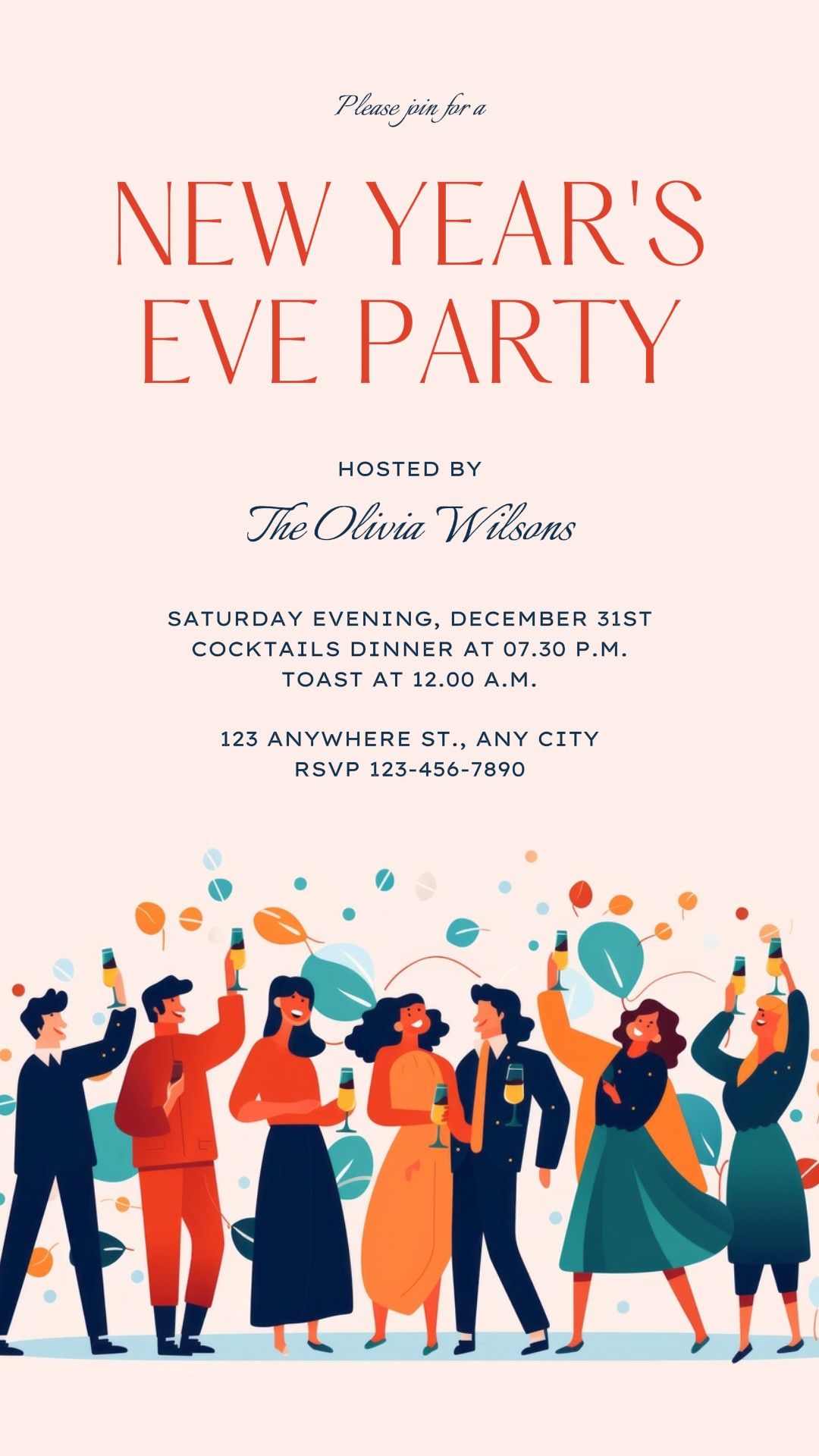 Invitaion A La Fiesta De Año Nuevo Historia De Instagram