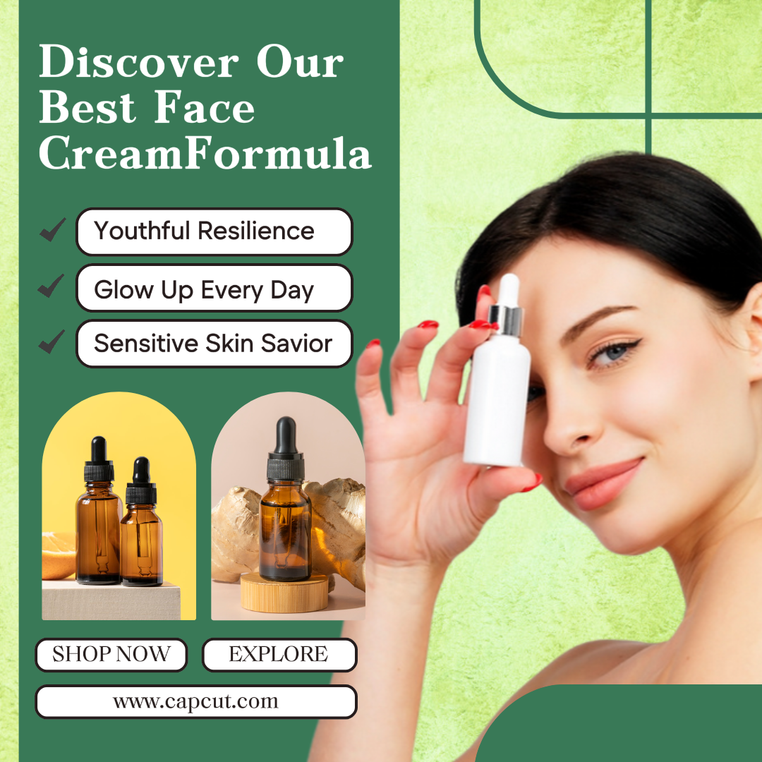 Beauty and Personal Care, Whitening Serum, weiche grüne Instagram Post Design Vorlage