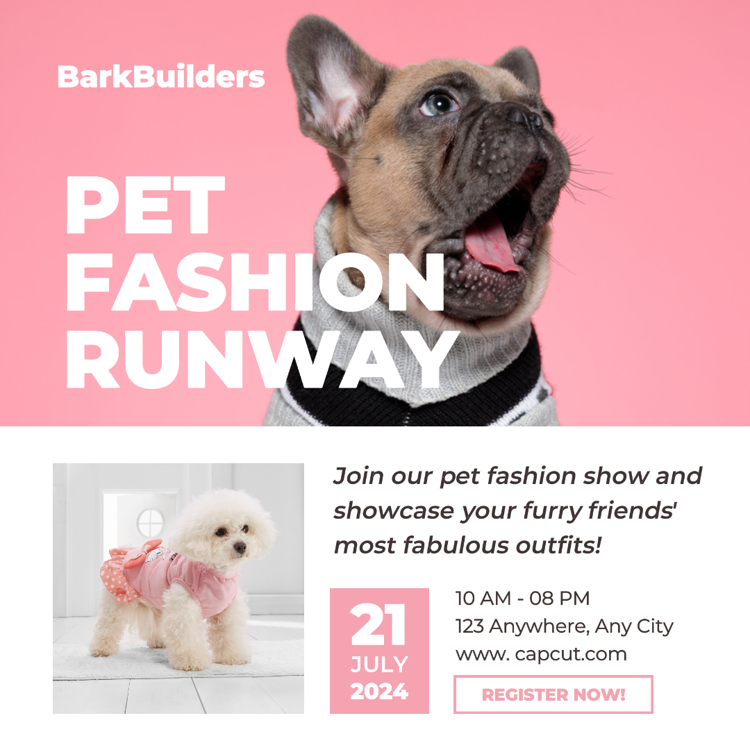Pink Modern Pet Fashion Runway Instagram Post