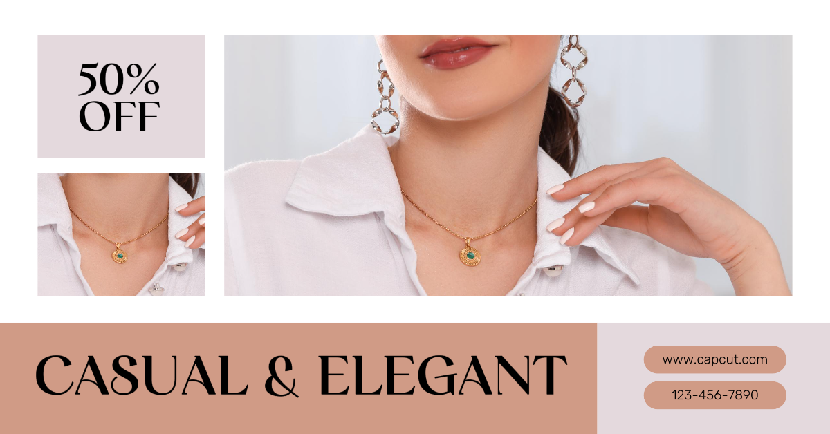 Anuncios de Facebook _ Marketing Cartel Promoción Venta Joyas Casual Elegante 