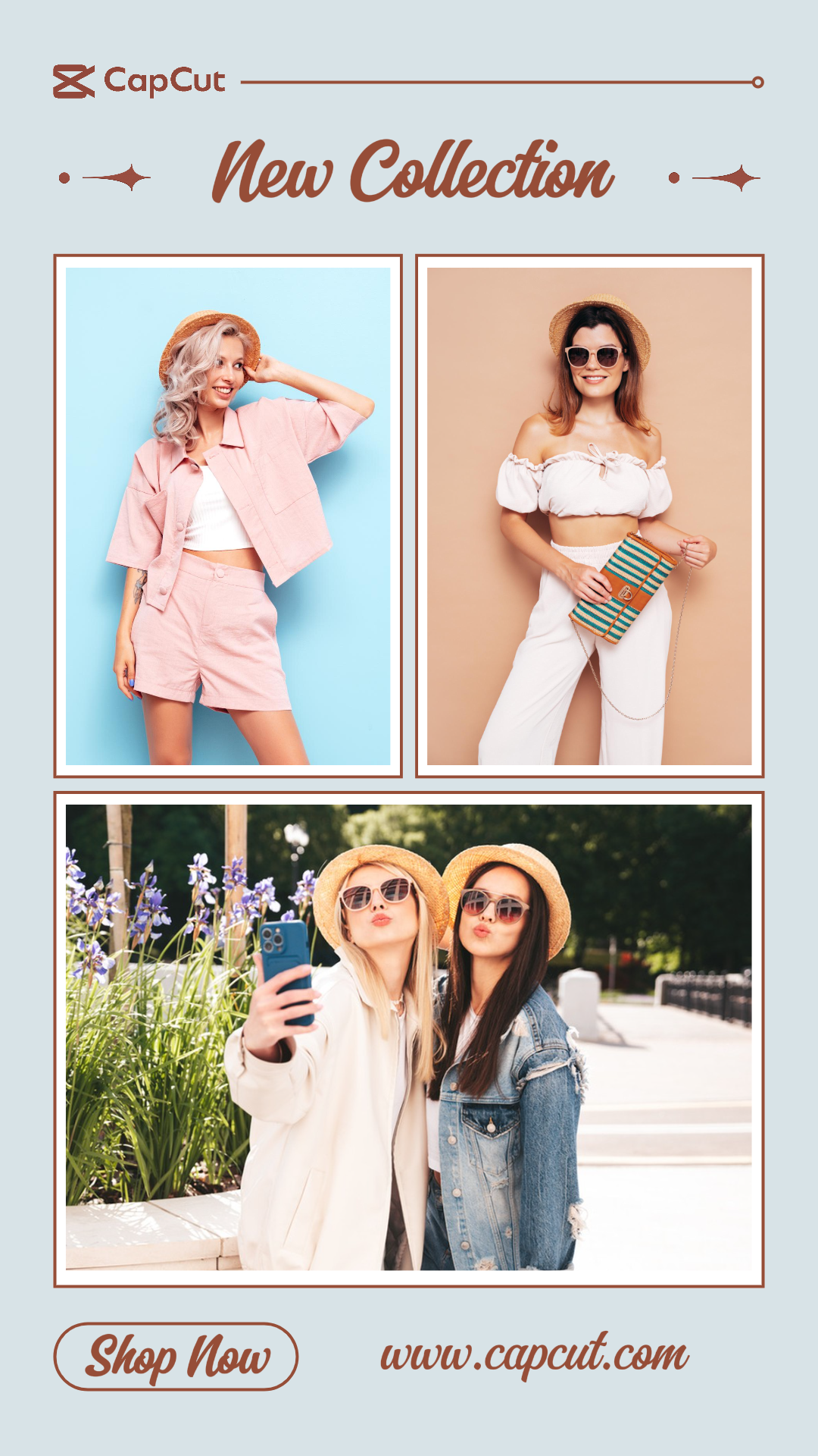 Cartel de marketing de collage minimalista Ropa y zapatos de Tiktok Nueva colección