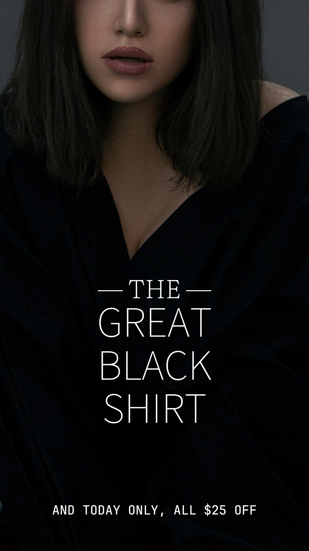 Affiche de marketing de vêtements et de chaussures Instagram Story Black Simple