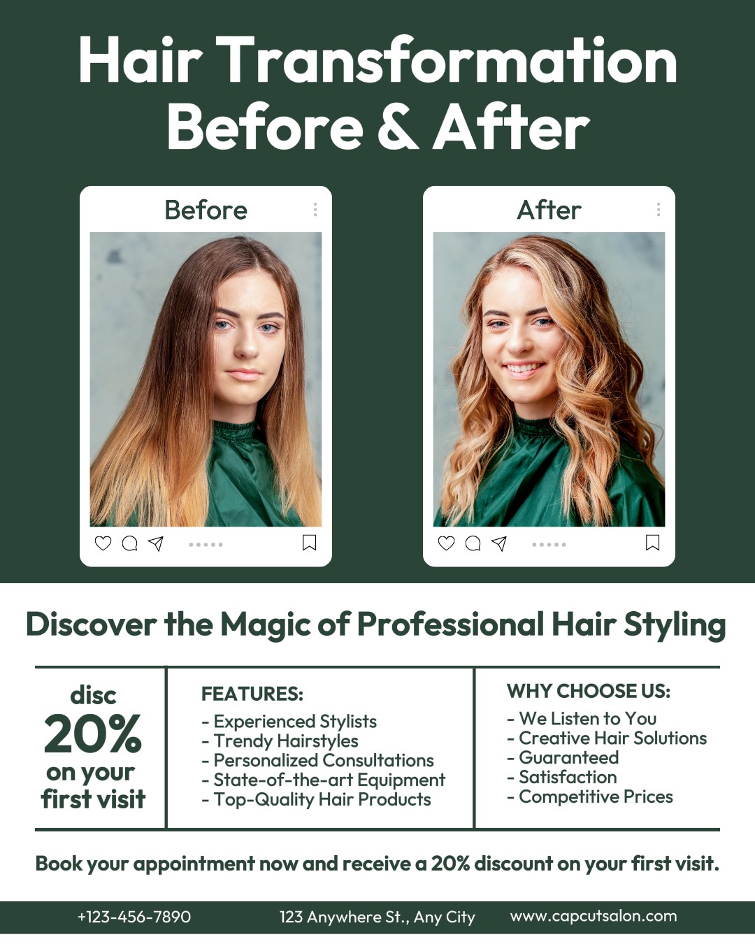 Beauty & Personal Care Before & After Hair Salon