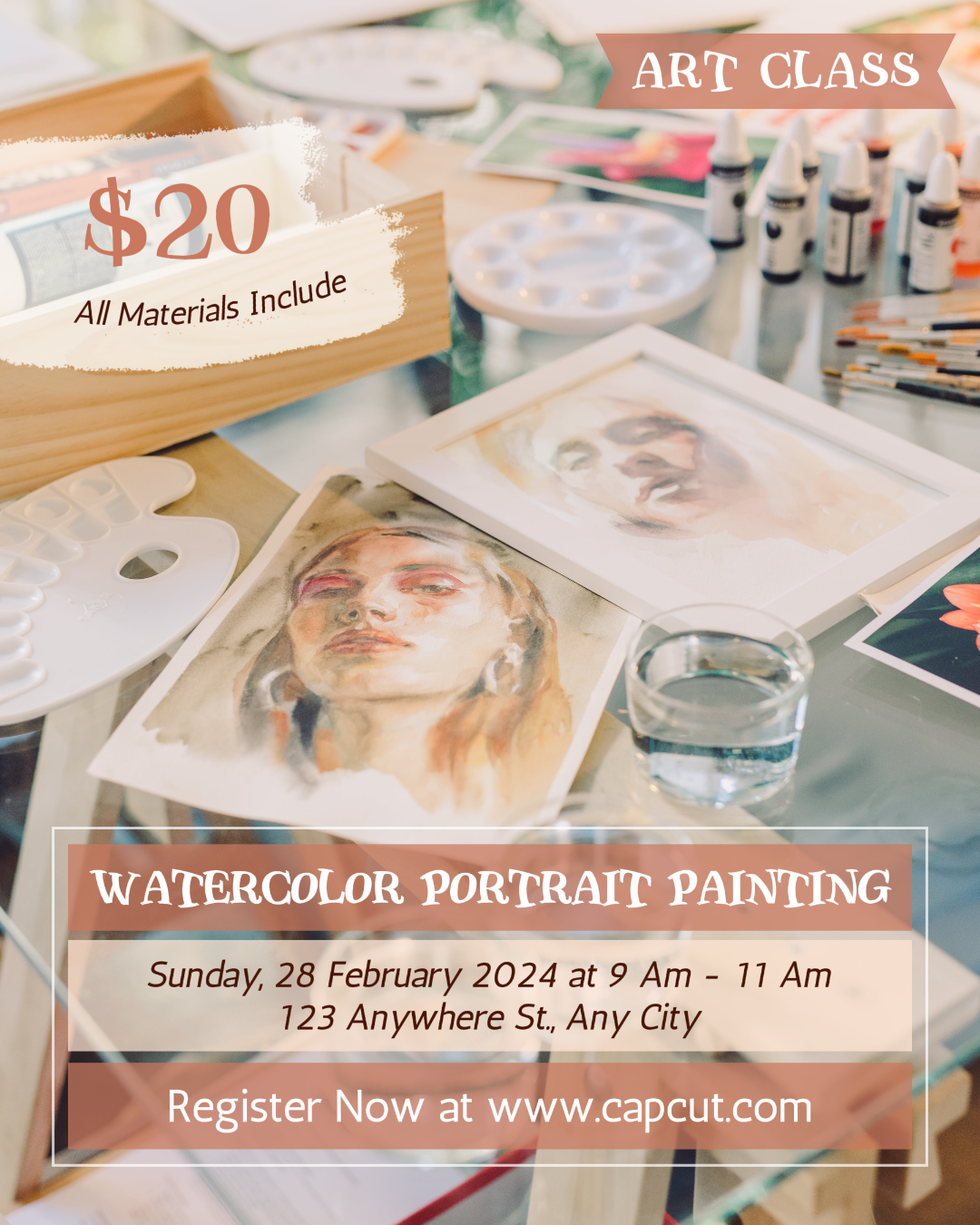 Education Creative Poster Painting Class Instagram Portrait