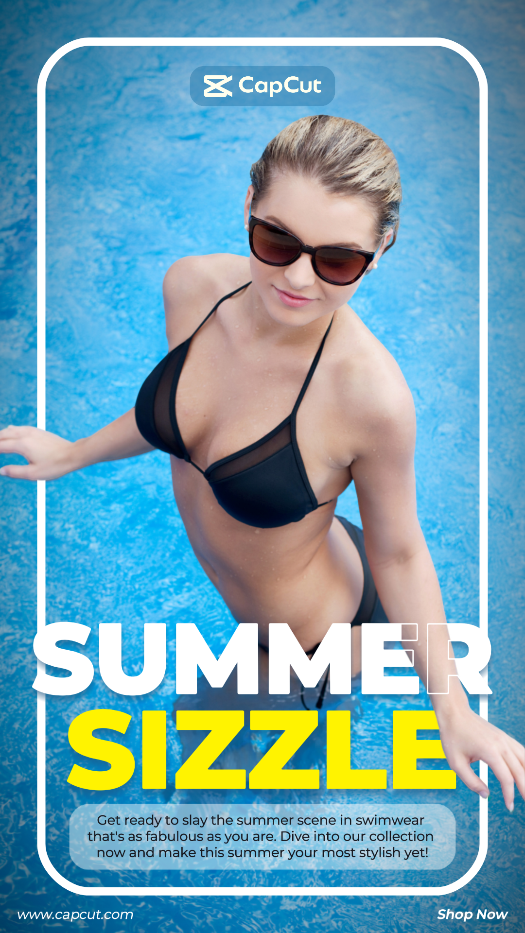 여름옷용 의류-마케팅 포스터 상품 전시 IG 스토리 눈길을 끄는 블랙 수영복