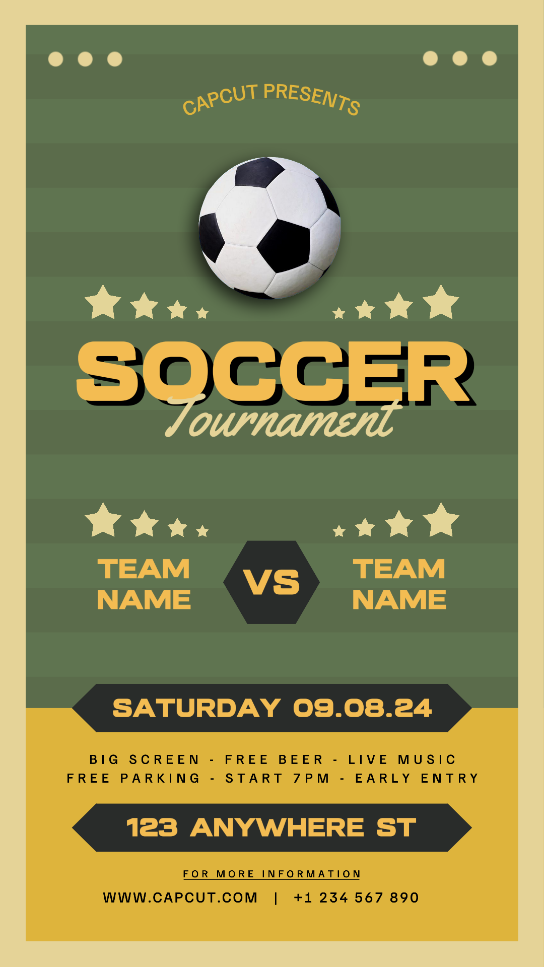 Match de football - Histoire Instagram du tournoi de football