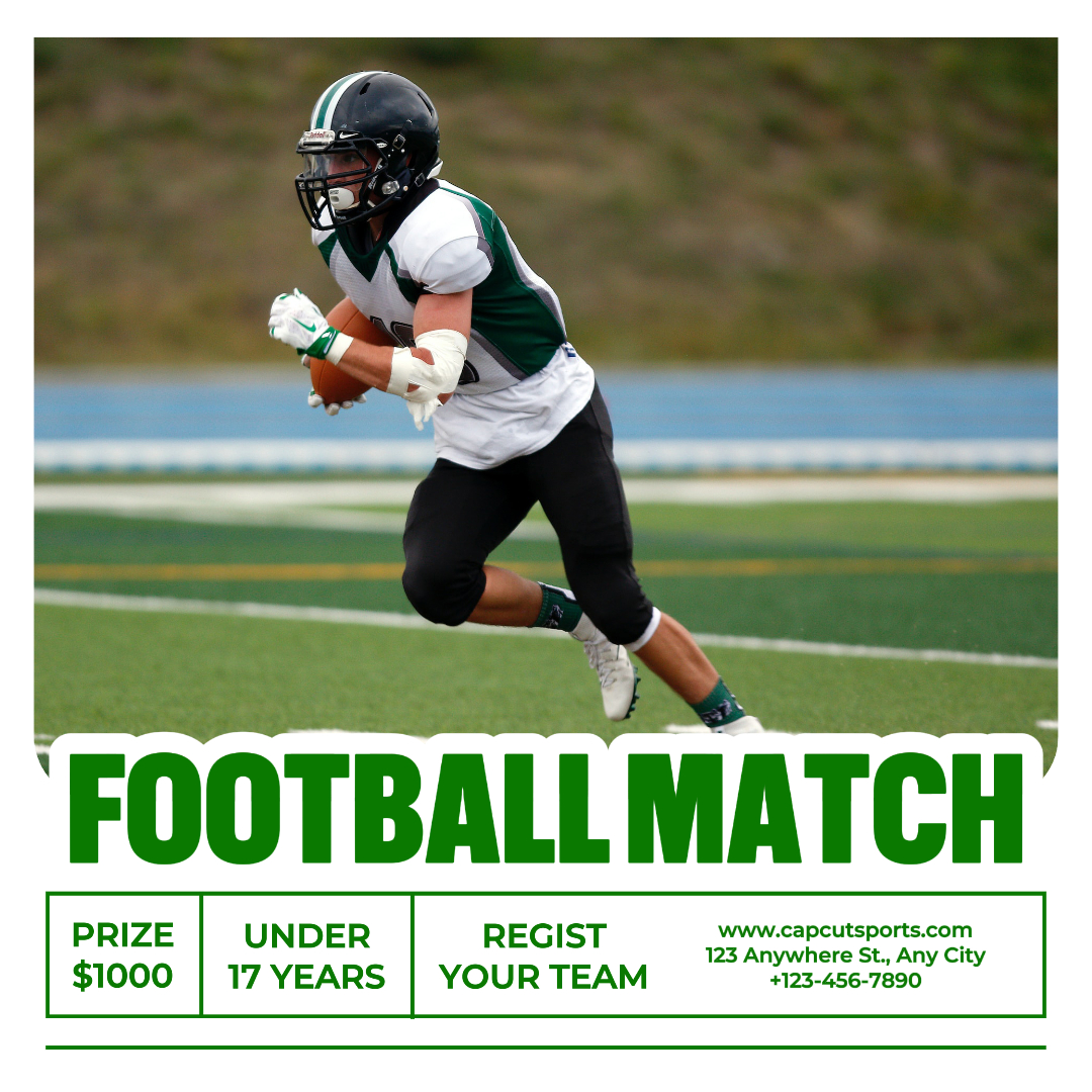 Promotion du tournoi de match de football Post Instagram