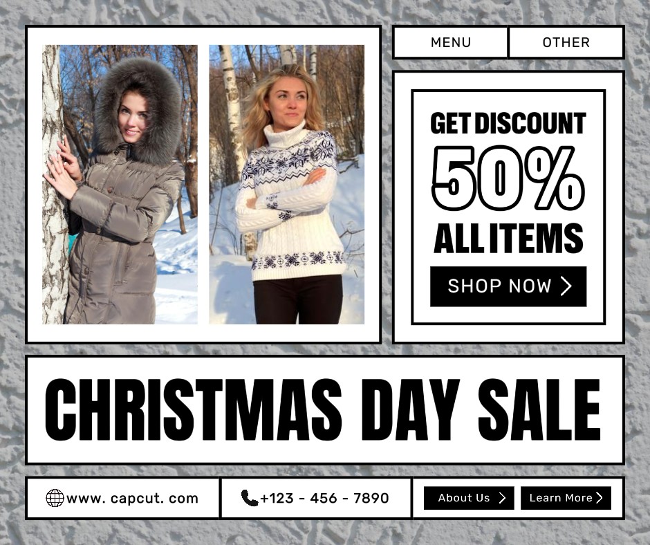 Promotion de la vente du jour de Noël Publication Facebook