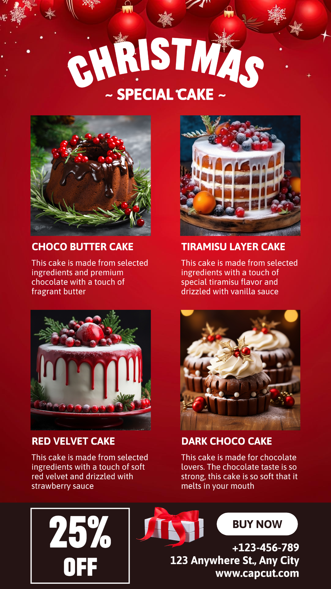 Cerita instagram merah kue spesial natal