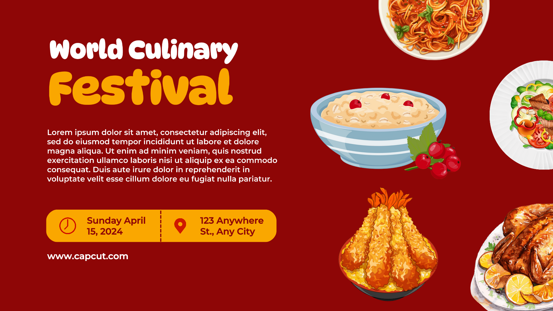 Food & Beverage Banner Yellow and Red