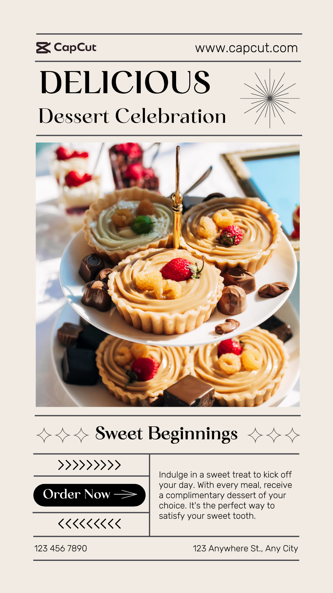 Comida Postre Beige Historia de Instagram