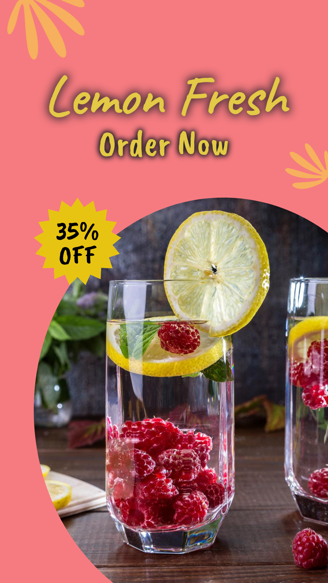 Poster Pemasaran Makanan & Minuman Instagram Story Lemon Segar