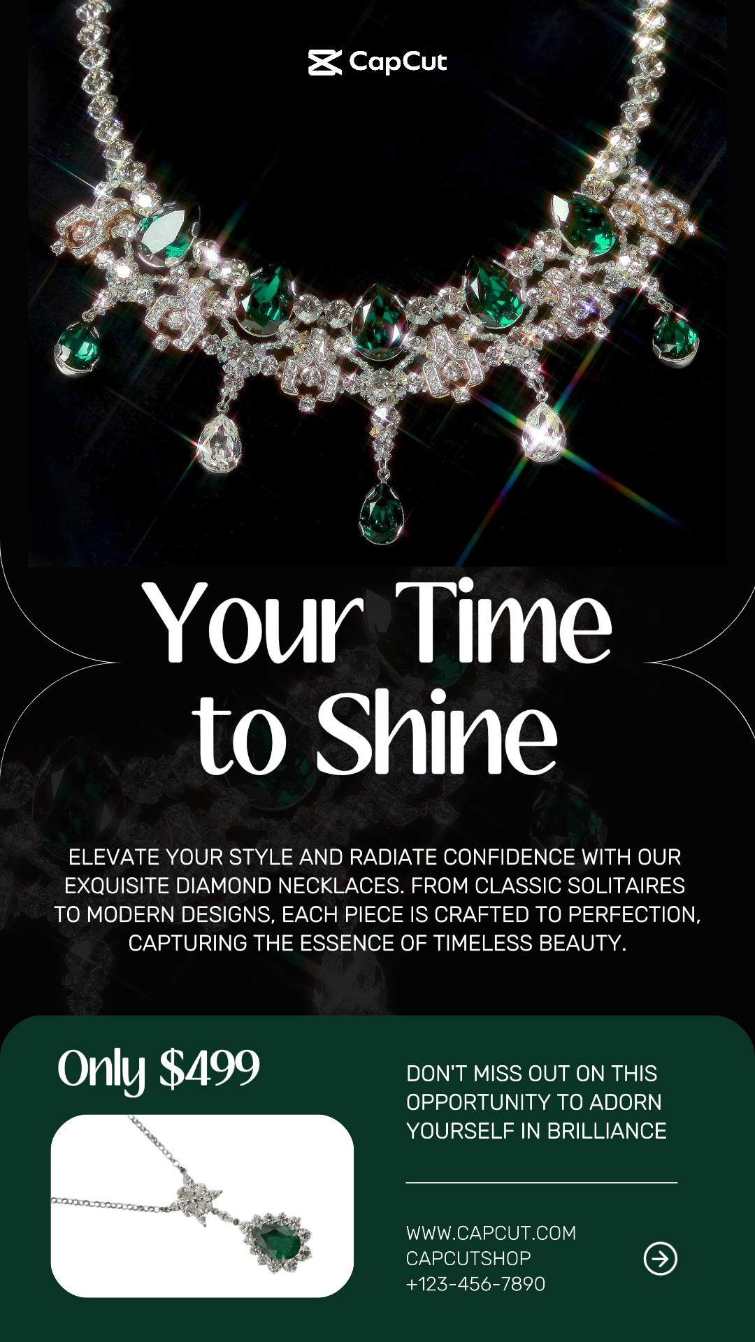 Jewelry and accessories Marketing Poster Product display Instagram Story Black