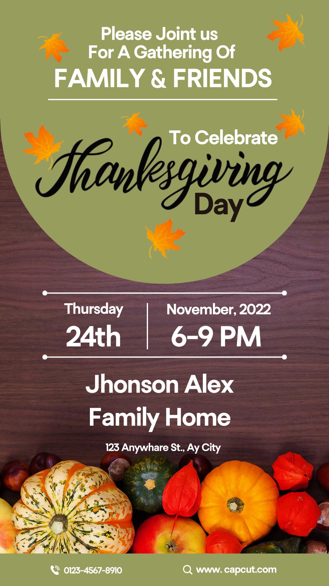 Invitación de Acción de Gracias Instastory Instagram