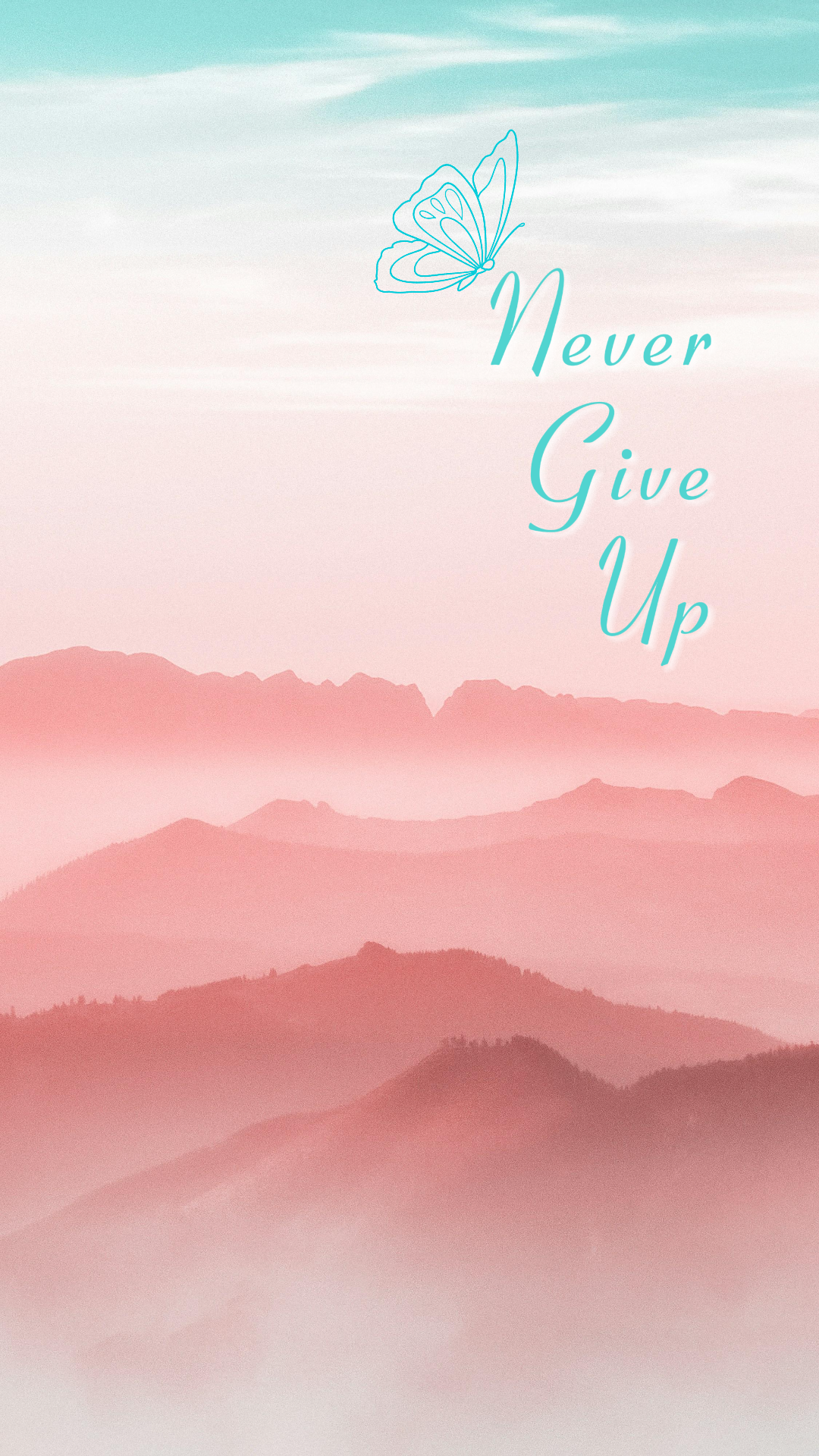 배경화면 크리에이티브 포스터 틱톡 마운틴 핑크 앤 블루