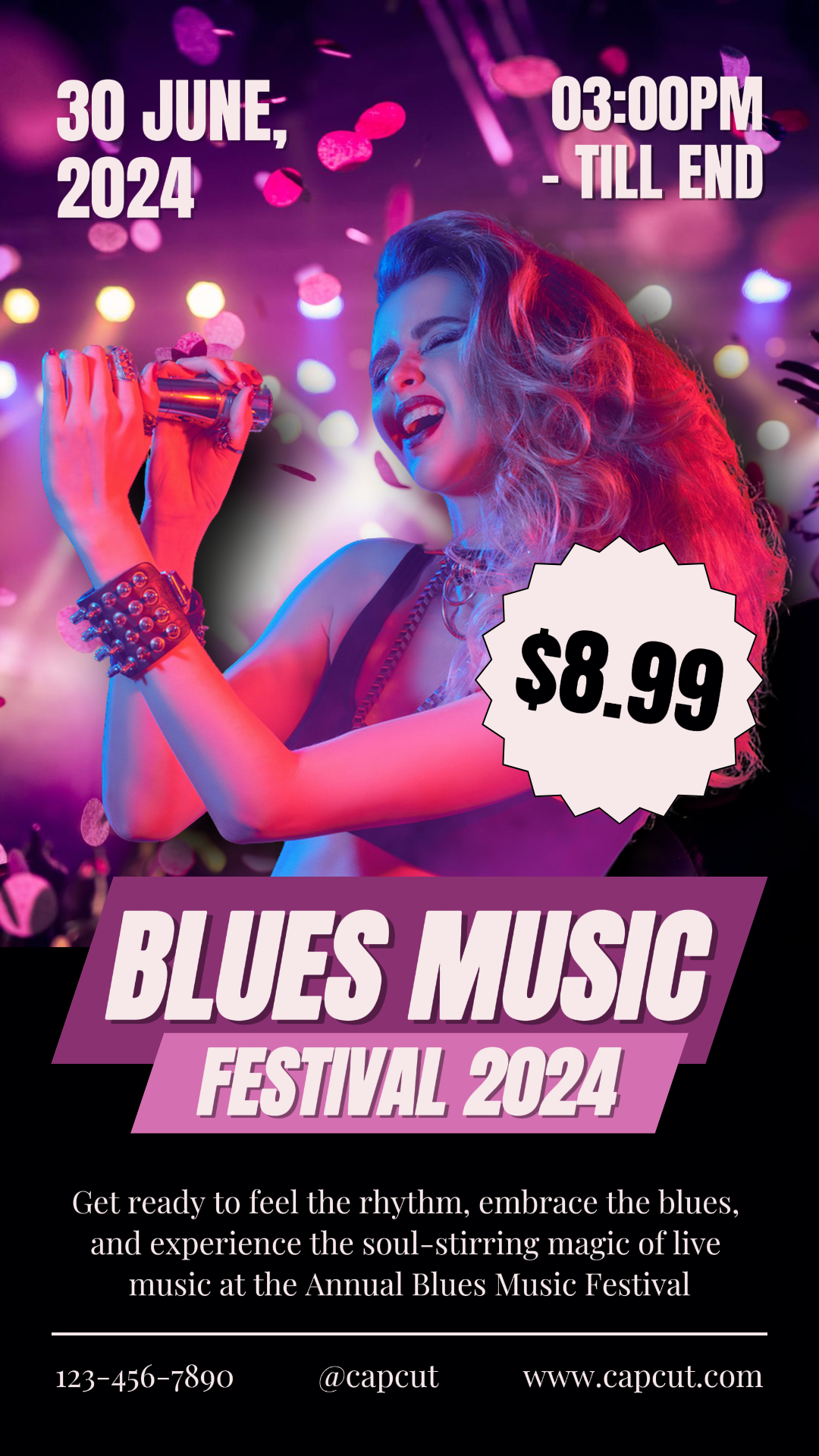 Affiche de marketing de divertissement promotion du festival de musique histoire Instagram style moderne