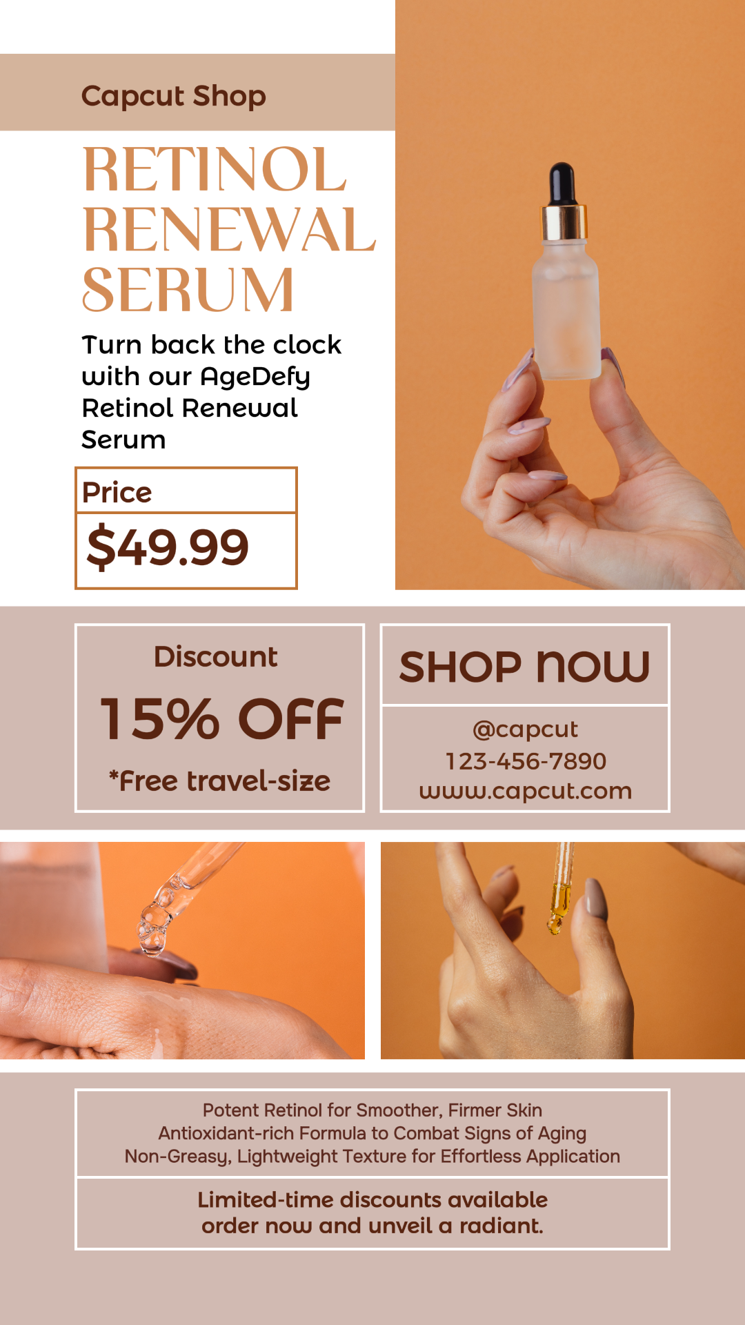 Beauty Face Serum Produktanzeige Facebook Post