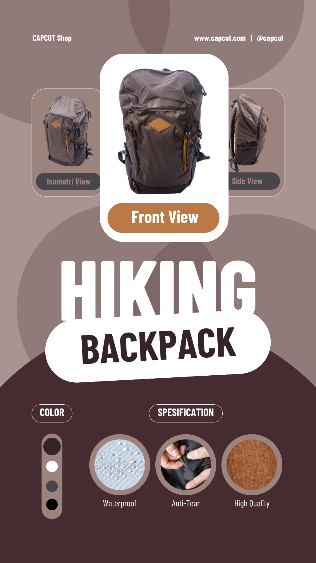 Caminhadas Bacpack Brown Produto Callout Story