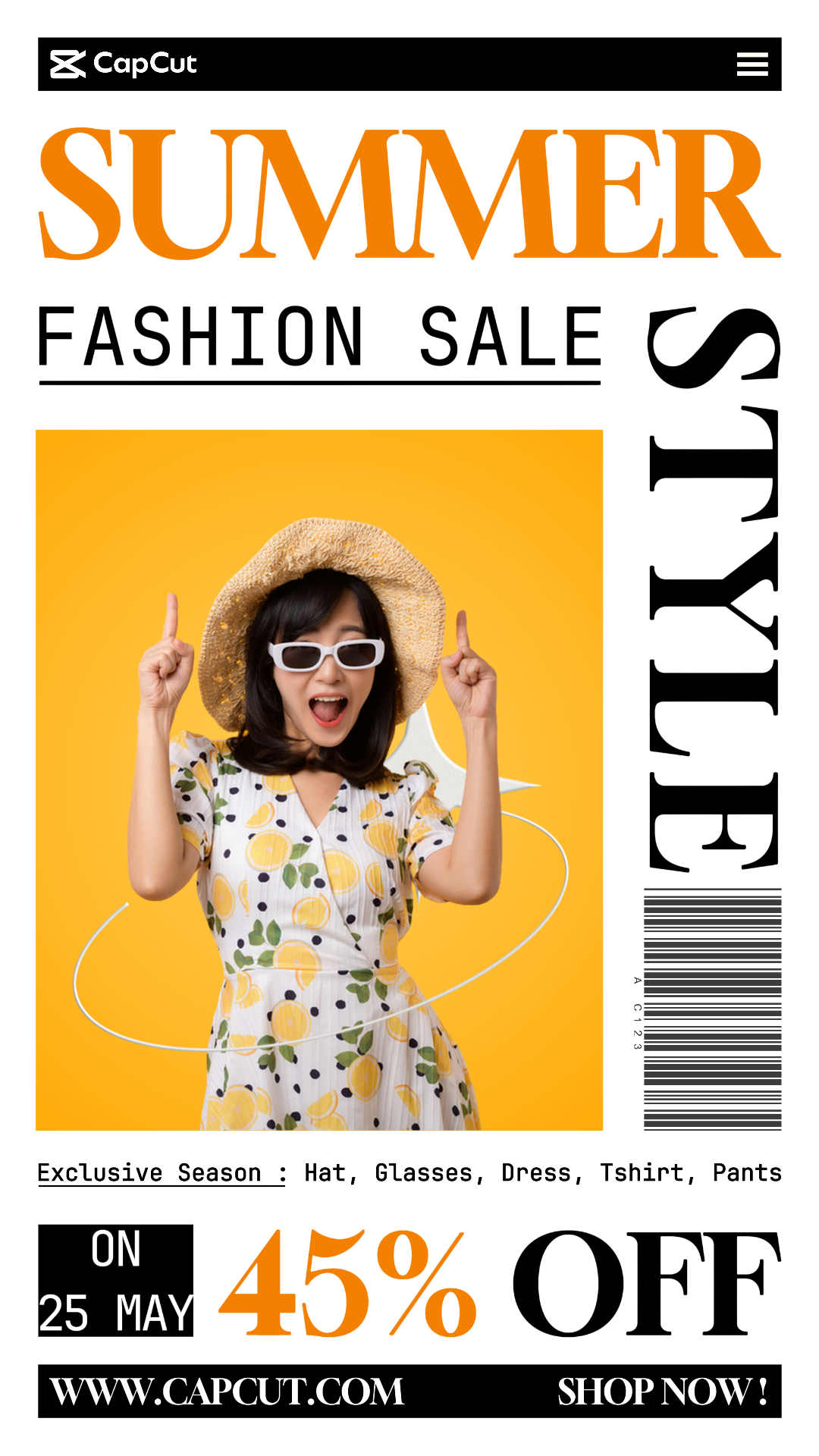 Vêtements et chaussures - Affiche marketing Vente de mode Style d'été Histoire des médias sociaux