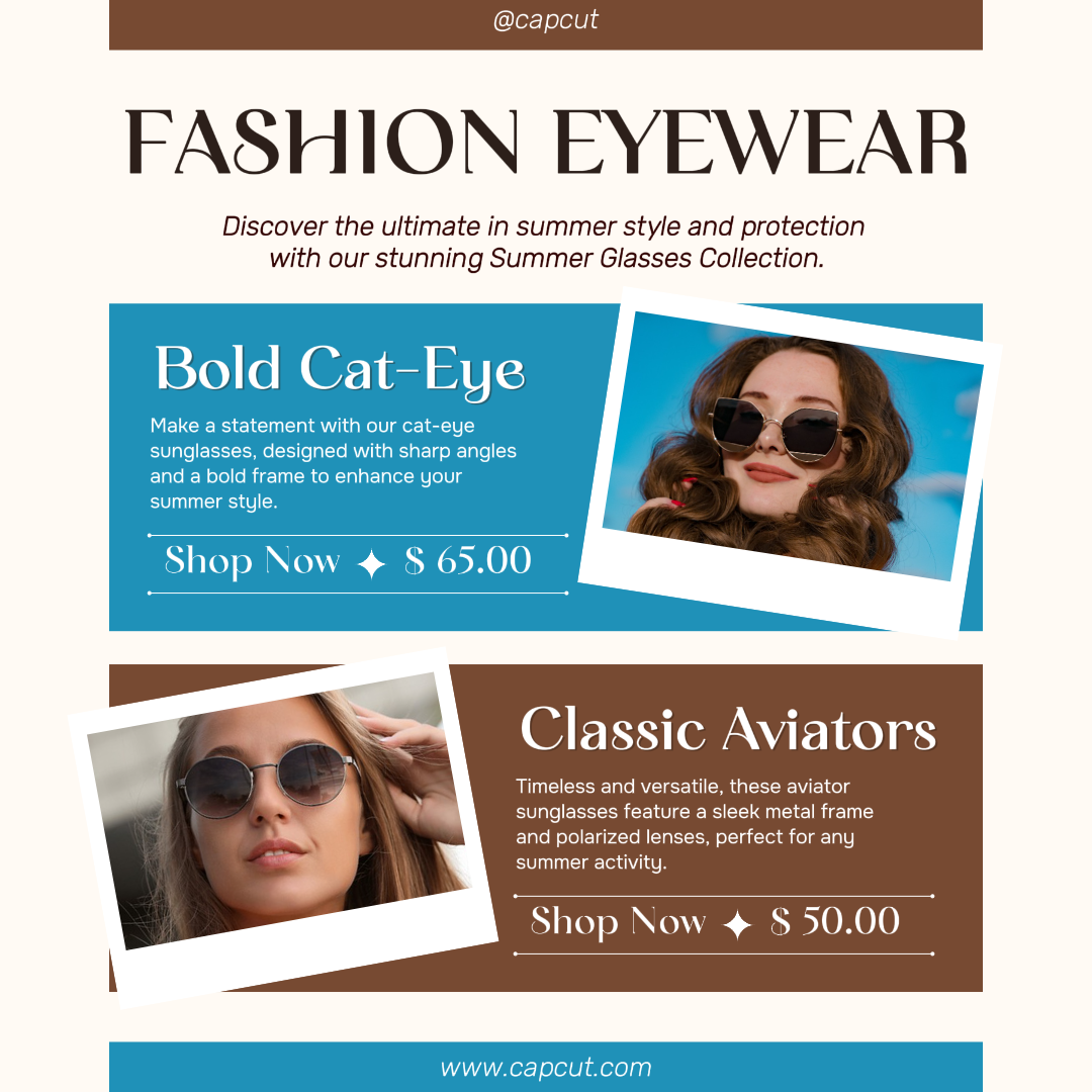 Jewelry and Accessories Marketing Poster Promotion Pricelist Sunglasses Instagram Post