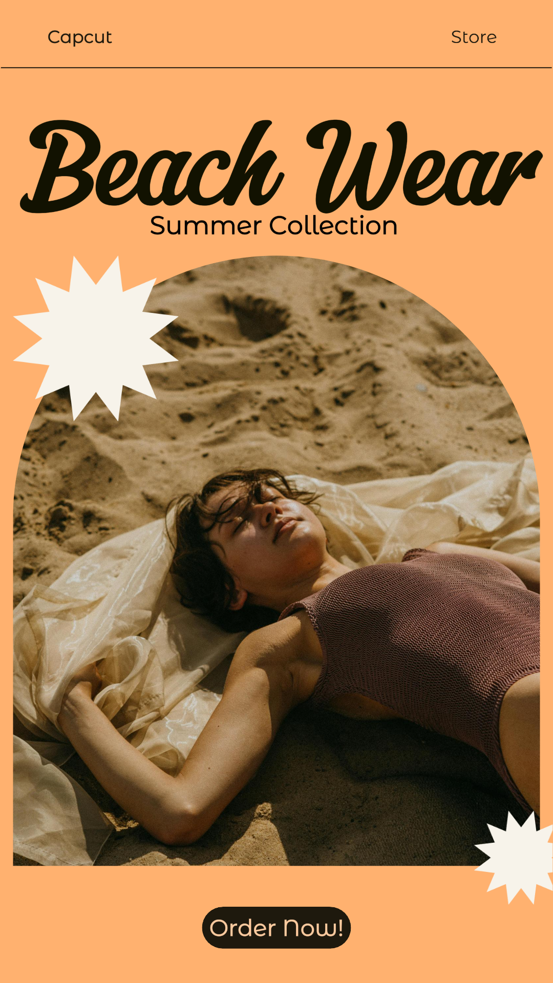 Roupas e Sapatos - Pôster de Marketing para Instagram Story - Delicate Style Beach Wear Collection