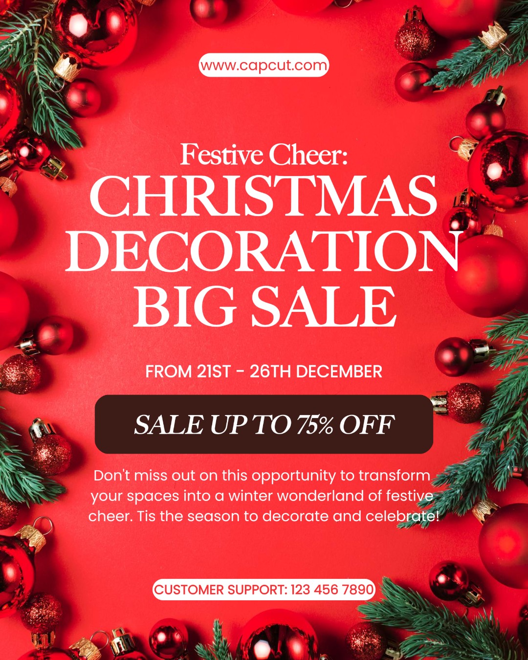 Promoción de rebajas del día de Navidad Retrato de Instagram