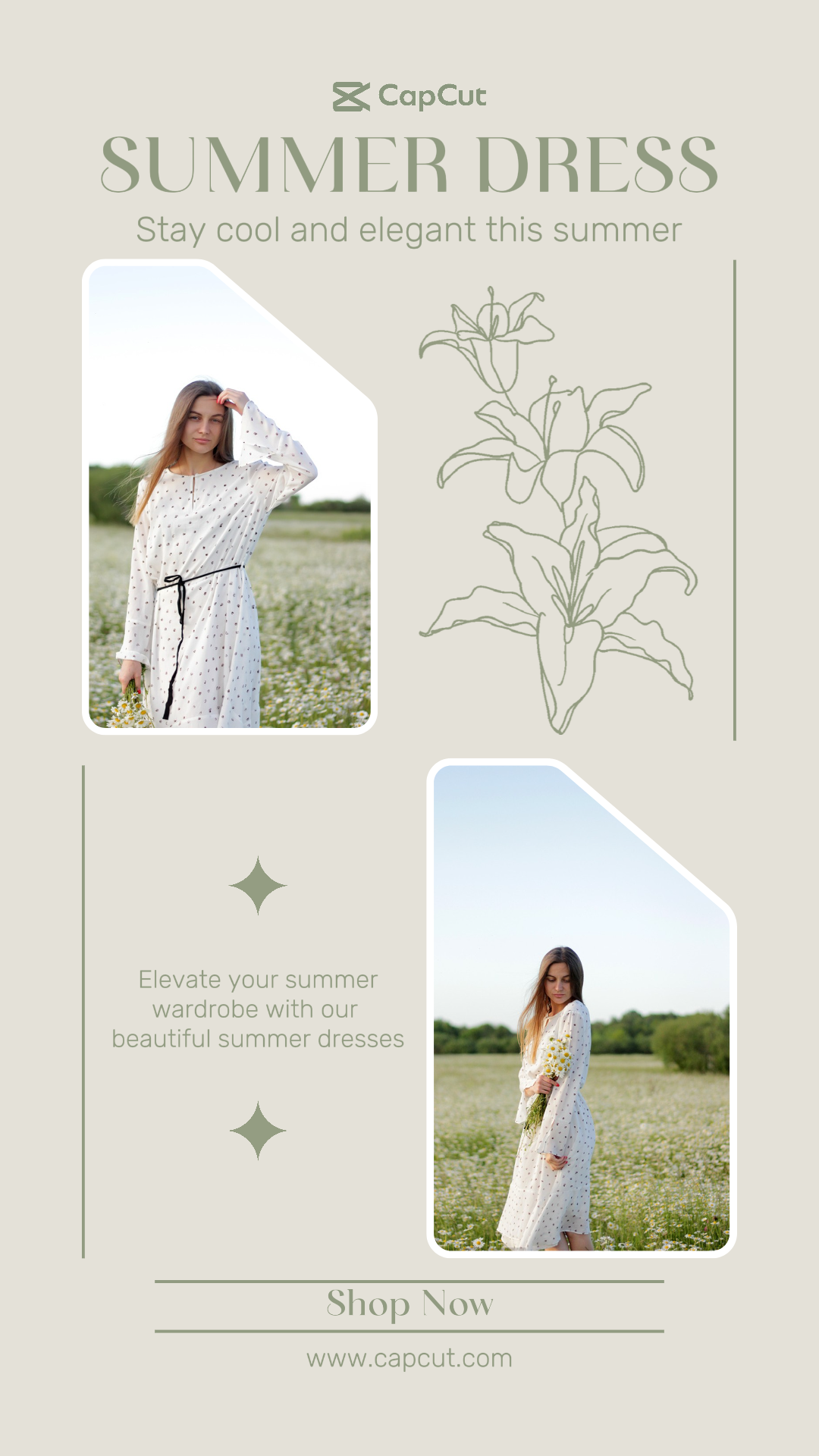 Affiche de marketing de collage minimaliste instagram story vêtements blanc