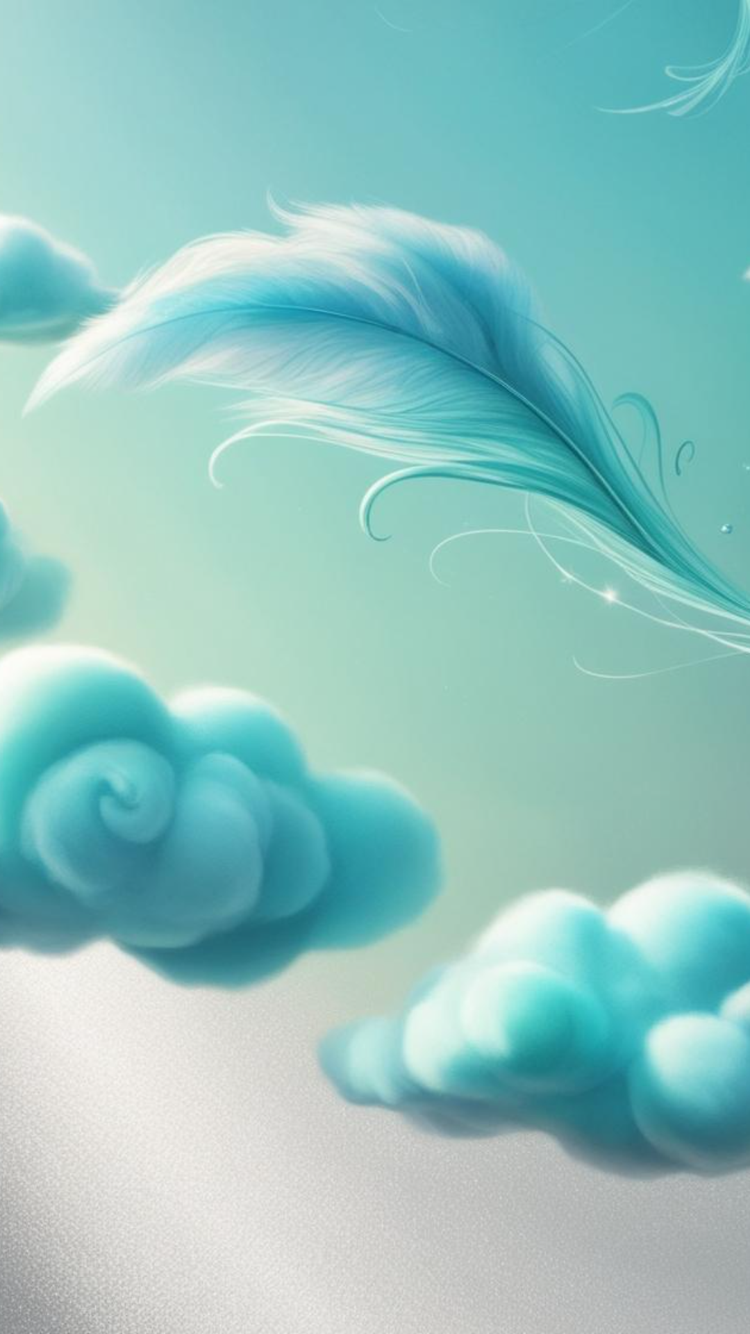 Wallpaper Creative Poster Federn und Wolken