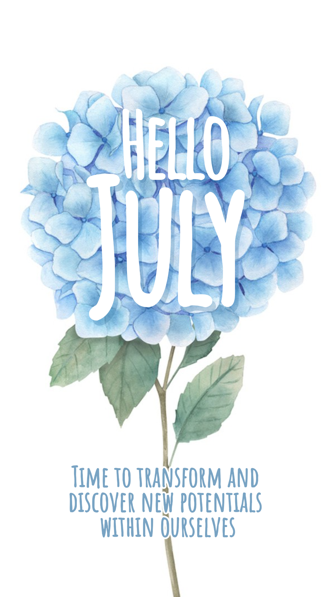 Hello July Creative Poster Instagram Poster Blue