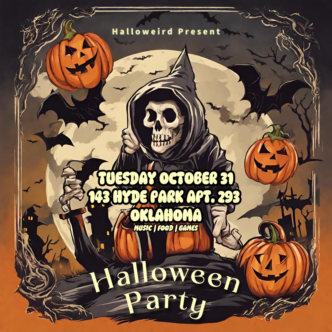 Pôster de festa de Halloween estilo convite Instagram Post