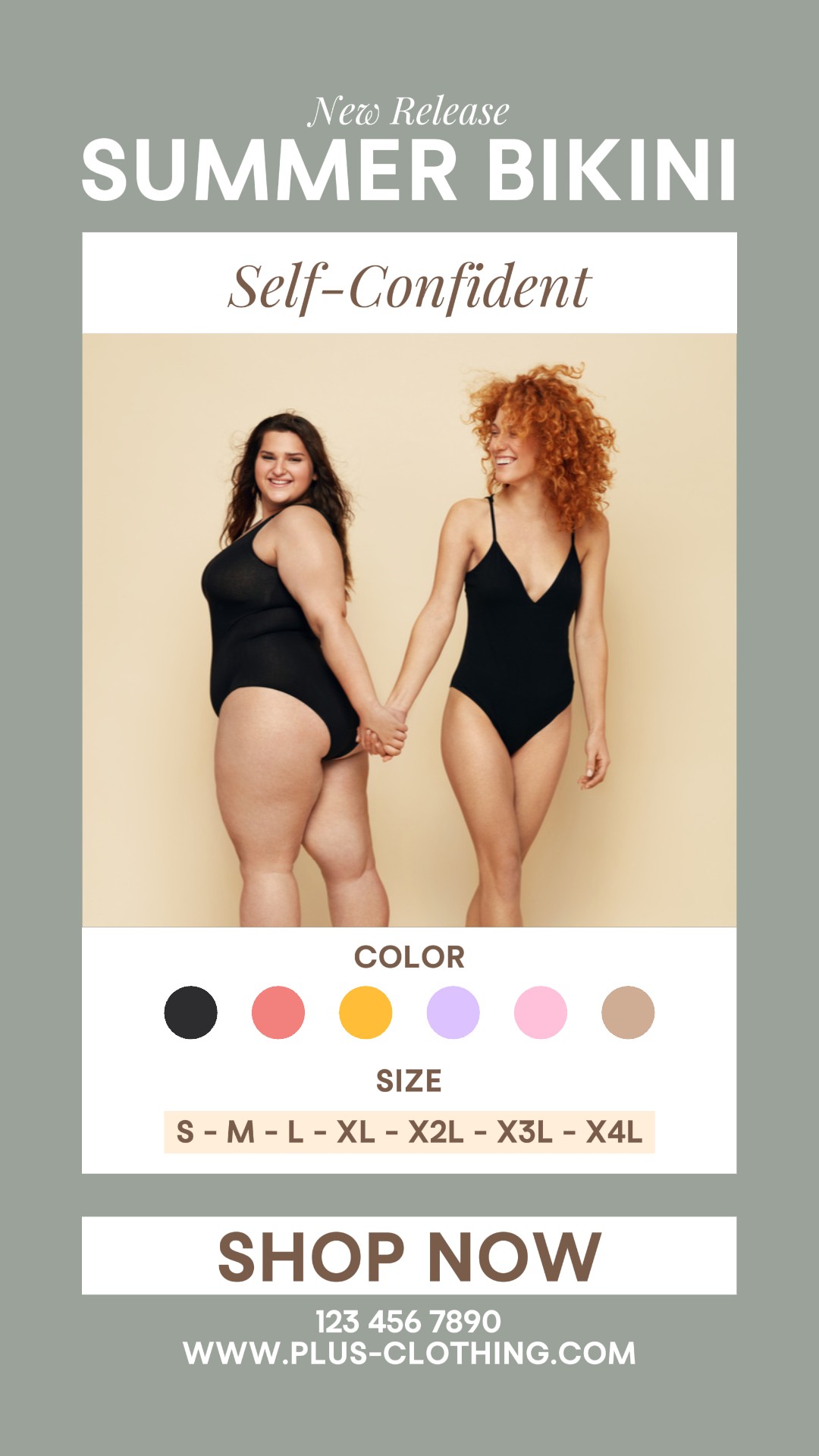 Plus Size Sommer Bikini Instagram Story Post