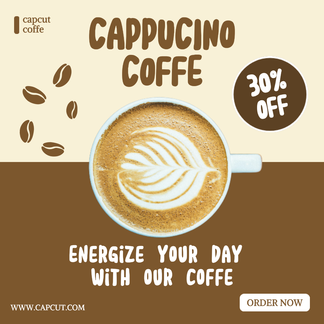 Venta de promoción de descuento de productos de café para publicación de instagram