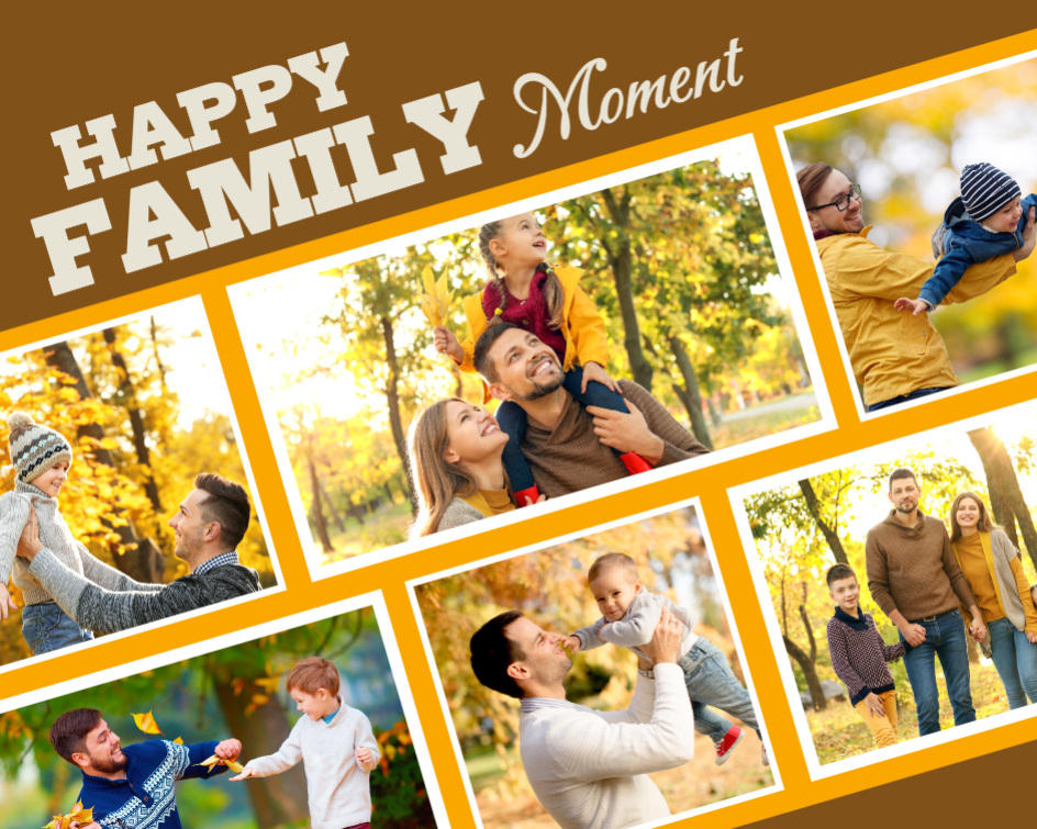 Colagem de fotos sem marketing Momento feliz em família