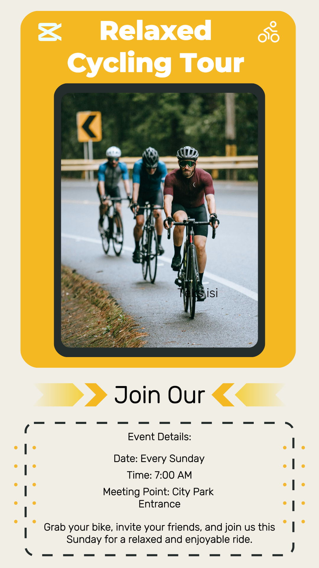 Tur Bersepeda Poster Pemasaran Olahraga dan Pertandingan